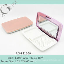 Rectangular Compact Powder Case/Compact Powder Container With Mirror AG-ES1009, AGPM Cosmetic Packaging , Custom colors/Logo